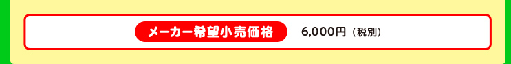 メーカー希望小売価格 6,000円（税別）