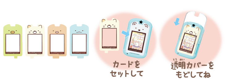 カードをセットして 透明カバーをもどしてね