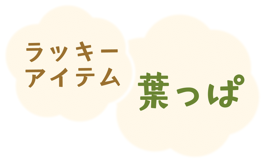 ラッキーアイテムは、「葉っぱ」